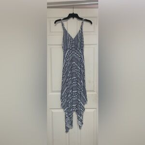 Blue and white detail dress